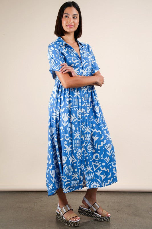 Soft Sonata V-Neck Dress in Blue