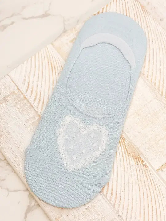 PREORDER: Lightweight Heart No Show Socks in Assorted Colors