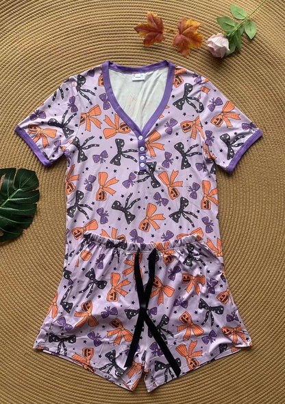 PREORDER: Halloween Pajama Short Set in Five Prints