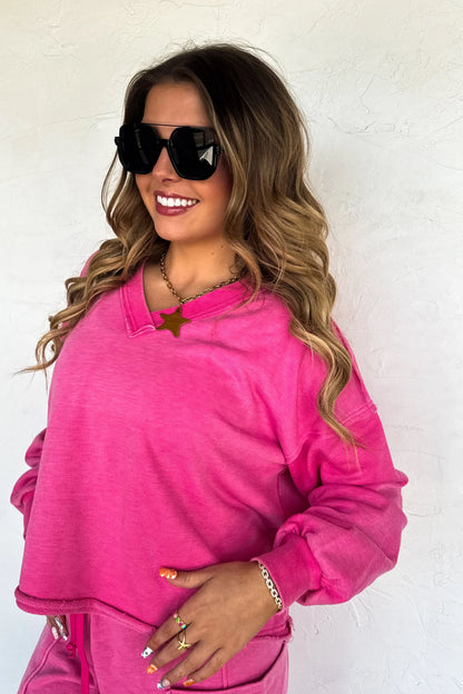 PREORDER: Faded Feels VNeck Pullover