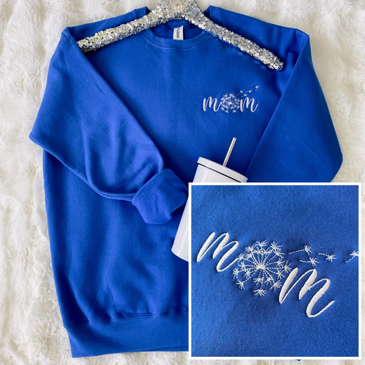 PREORDER: Dandelion Mom Embroidered Sweatshirt in Assorted Colors