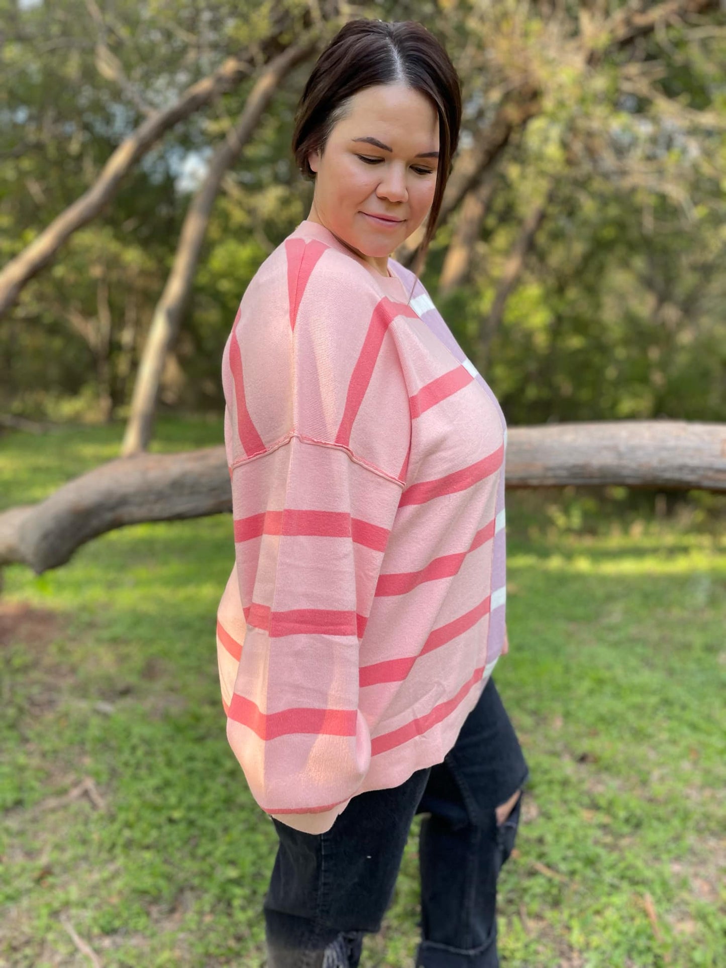 PREORDER: Exceptional Thought Striped Patchwork Sweater in Three Colors