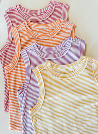 PREORDER: Summer Bianca Striped Ribbed Tank