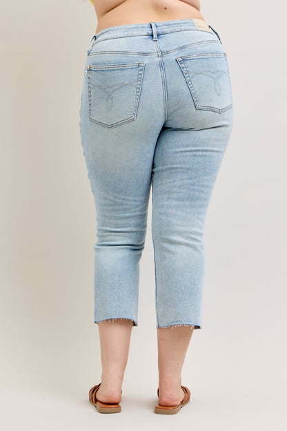 Martha Mid Rise Kick Flare w Raw Hem