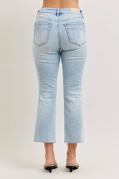 Martha Mid Rise Kick Flare w Raw Hem