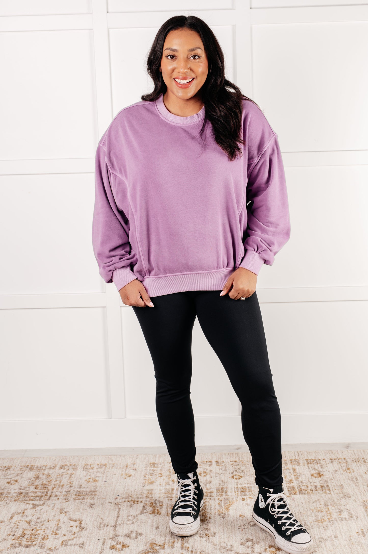 Beyond the Basics Pullover in Violet