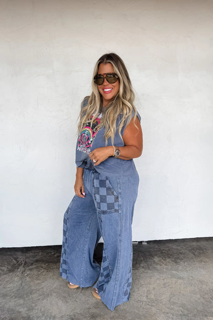 PREORDER: Groove on Checker Flare Pants