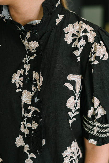 Dark Darlin' Puff Sleeve Maxi Dress