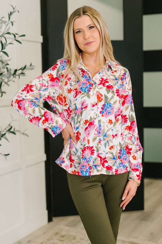 Distinguished Guest Floral Button Down