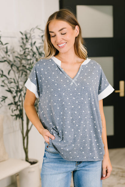 Dot, Dot, Dot V-Neck Casual Top