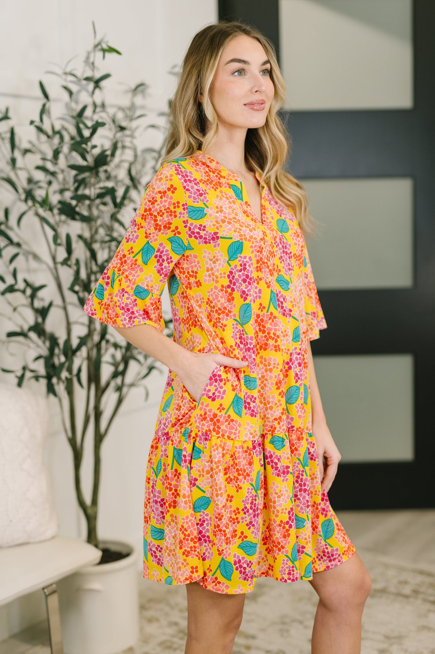 Lizzy Sunday Dress in Leaf Multi Floral- 3/3/2026 NEW