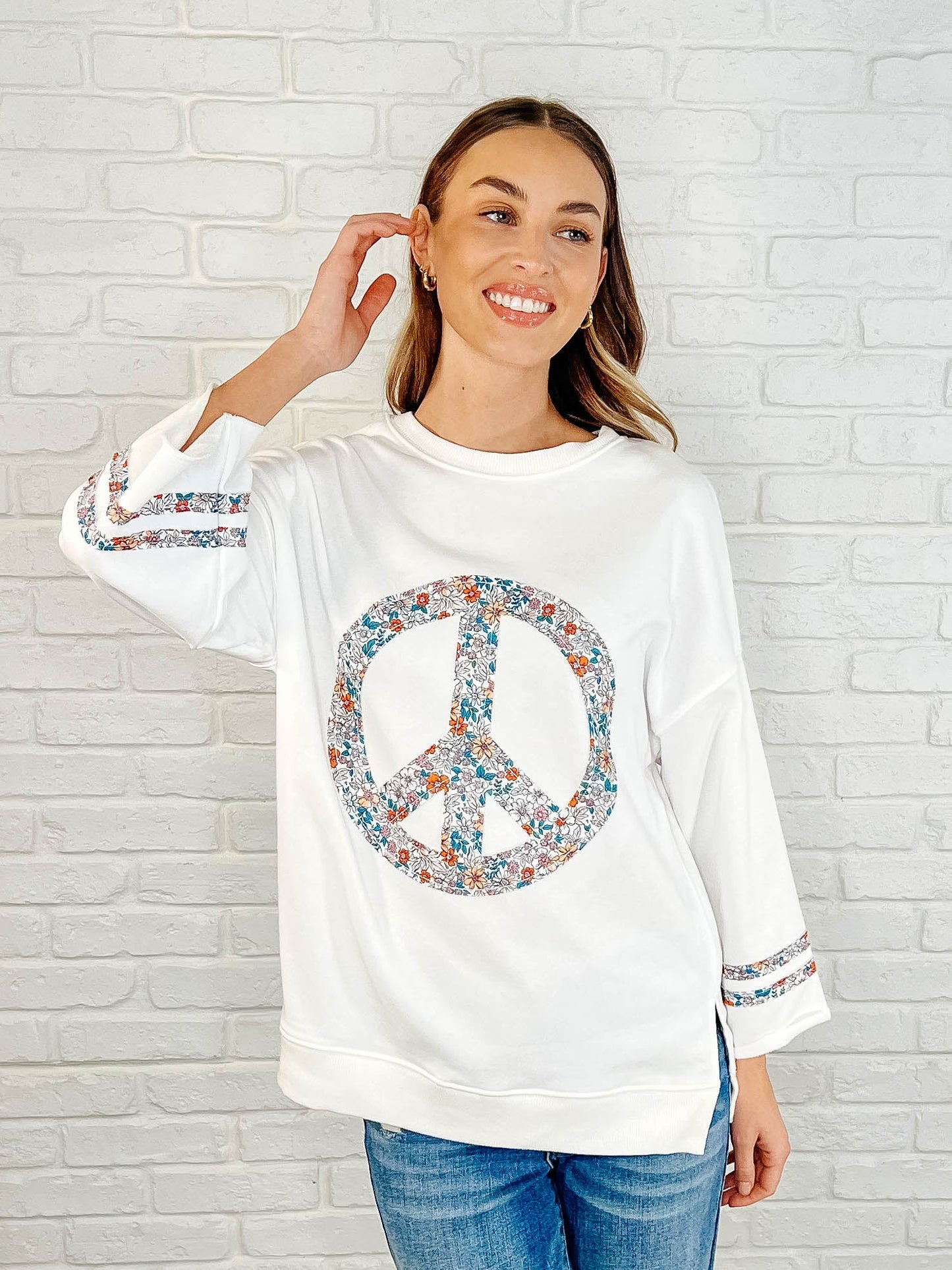 Peace, Love, and Flowers Peace Sign Top