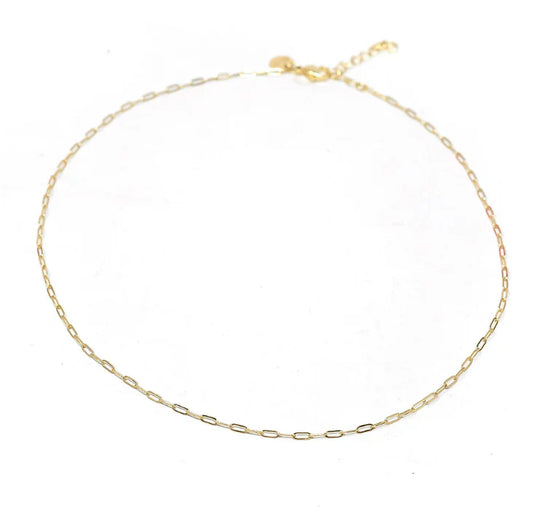 PREORDER: Mini Paperclip Chain Necklace in Gold