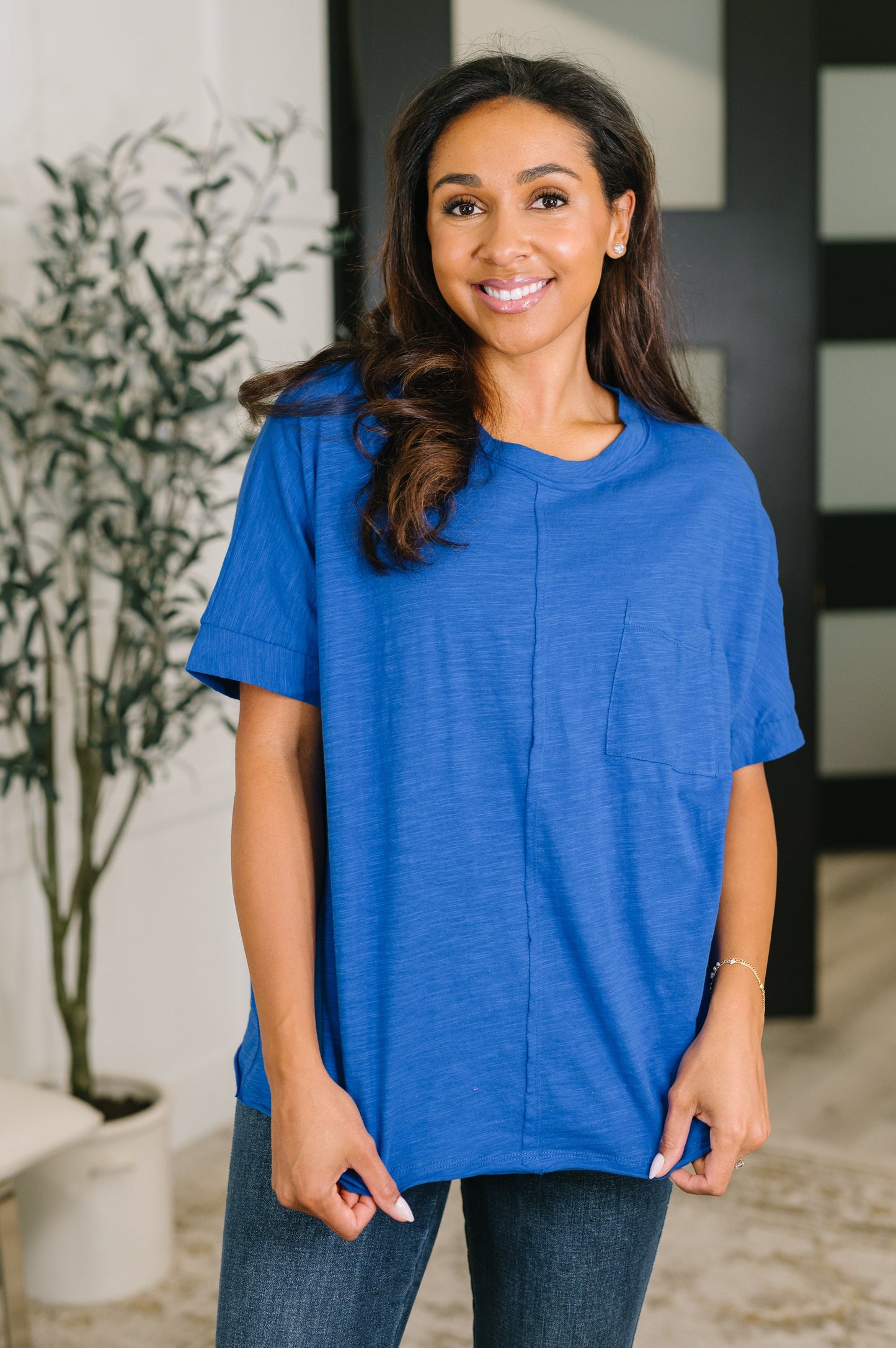The Layback Relaxed Basic Tee in Royal Blue