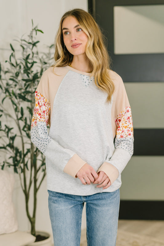 Wondering Aloud Patchwork Long Sleeve Top- 3/3/2026