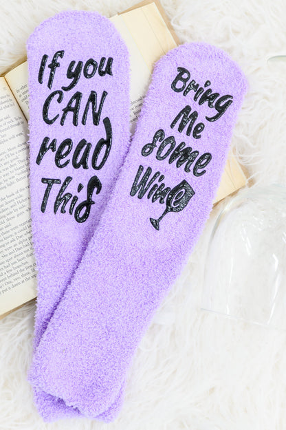 Bring Me Some Wine Socks in Purple