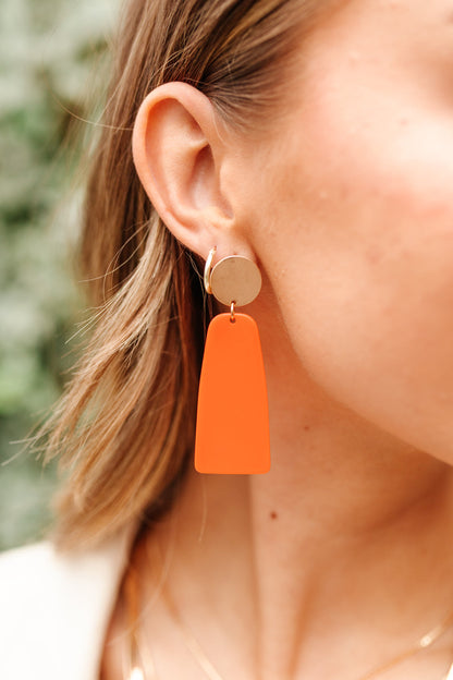 Getaway Drop Earrings In Orange