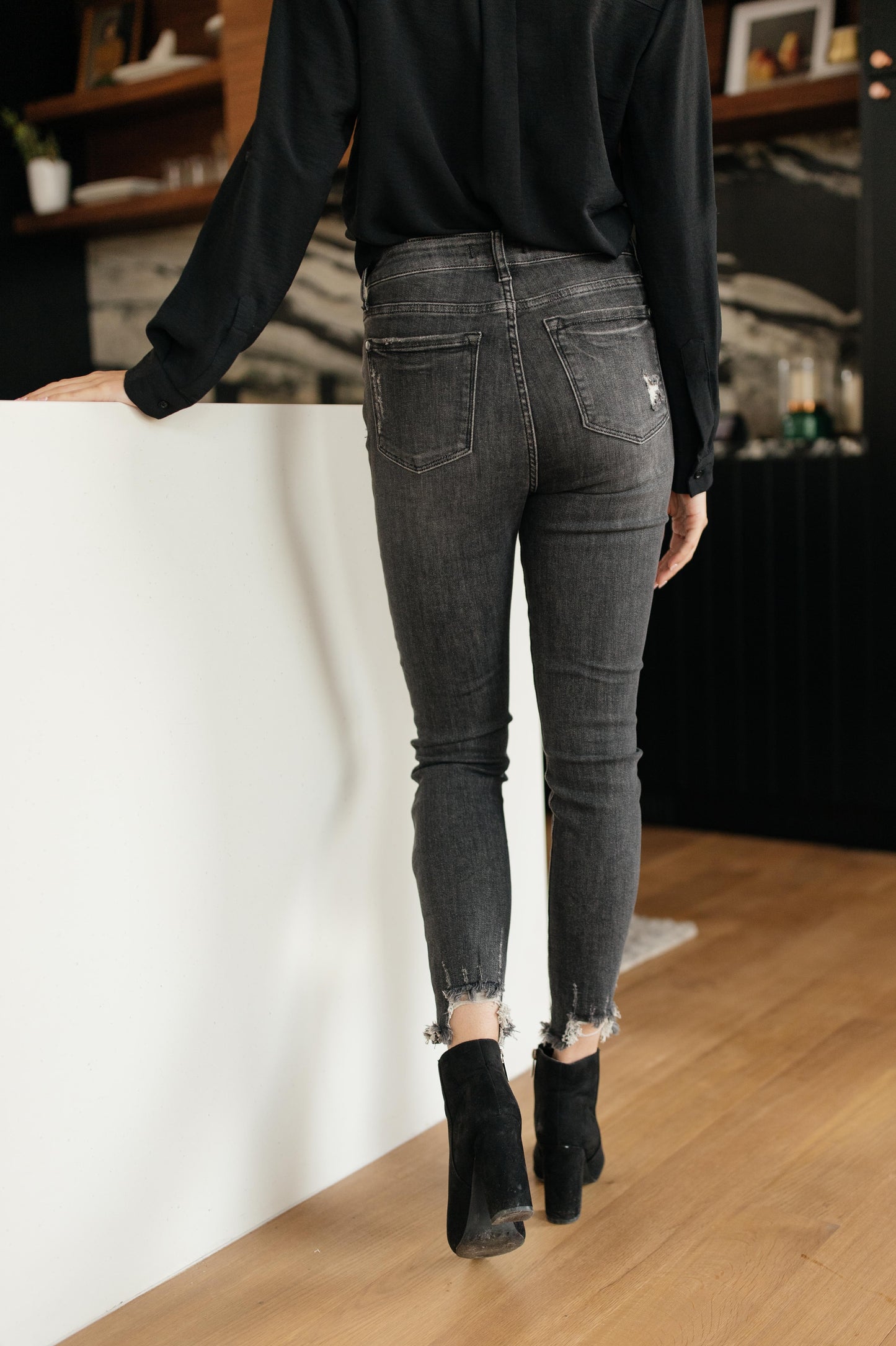 Gray Days Button Rise Jeans