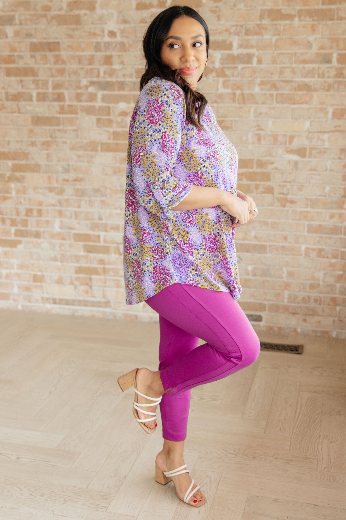 Lizzy Top in Lavender Ditsy Floral