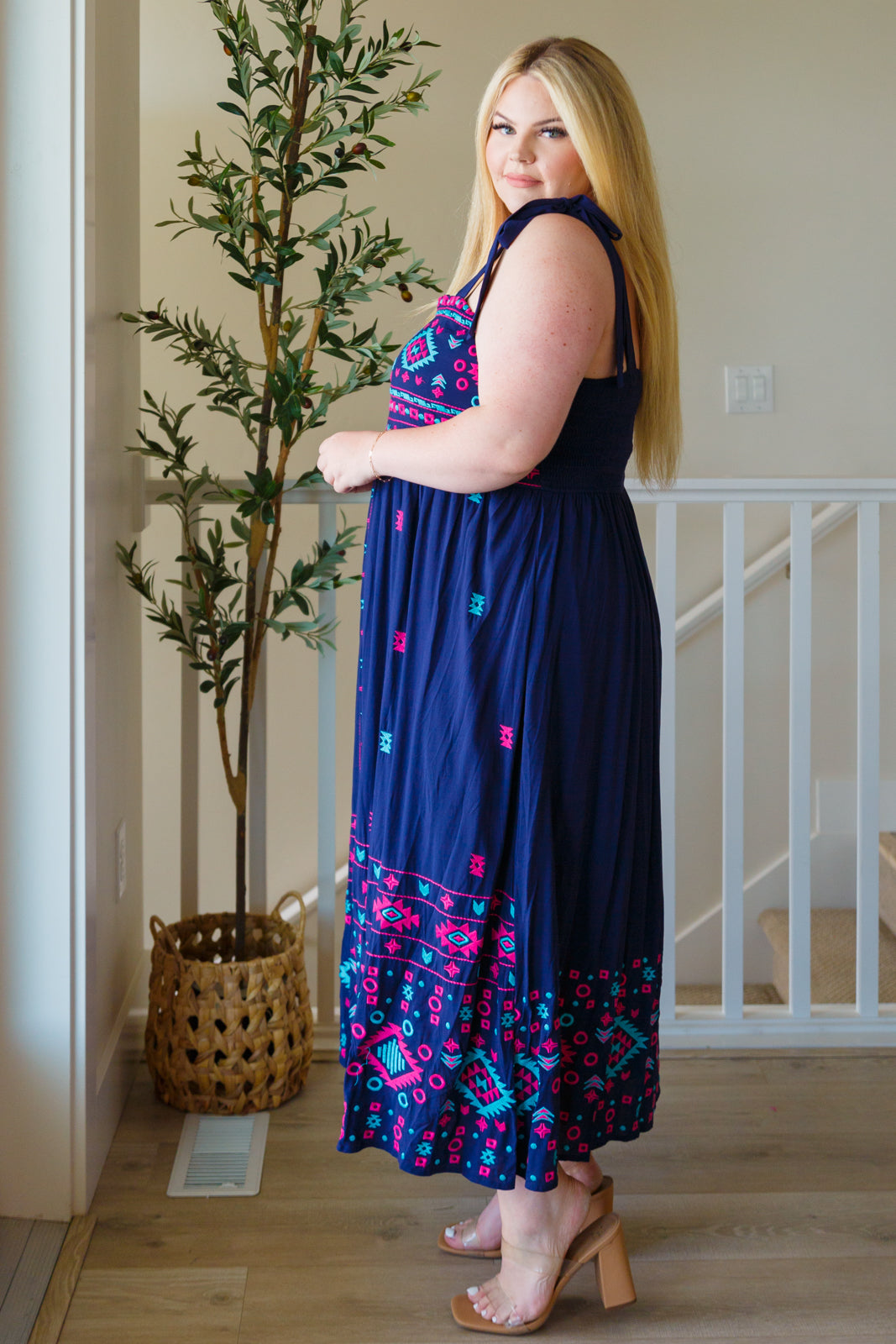 Midnight Magic Embroidered Maxi Dress