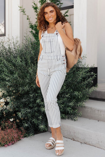 Railroad Stripe Overalls