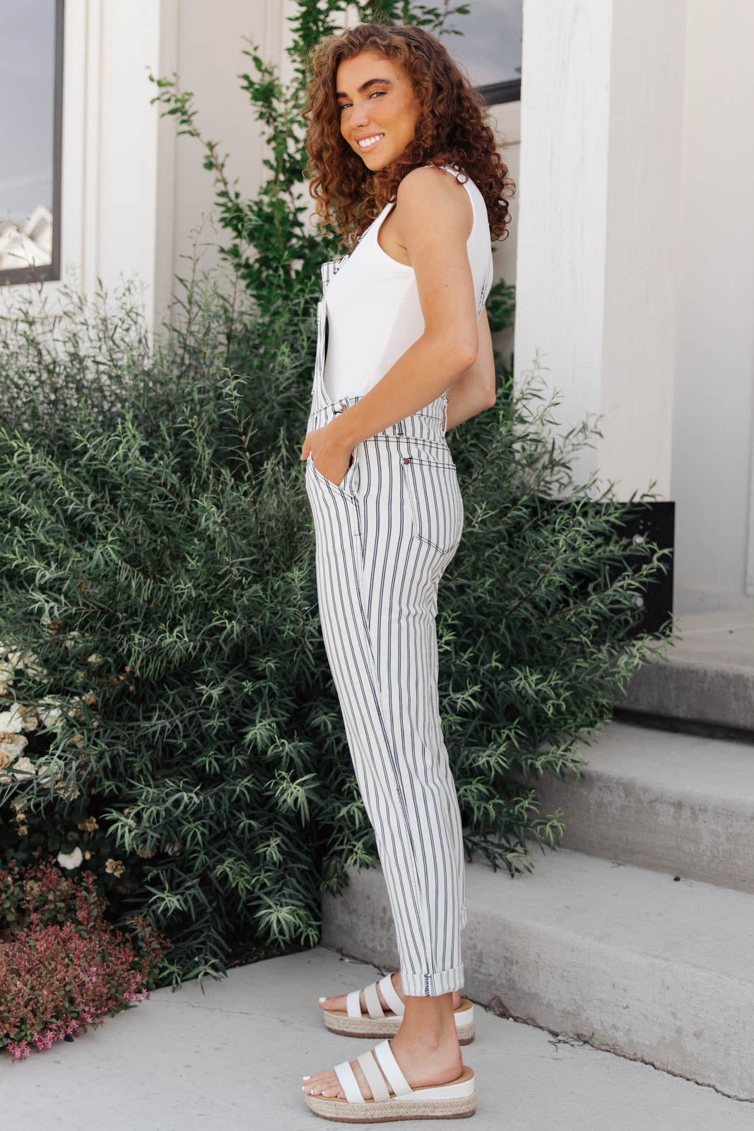 Railroad Stripe Overalls