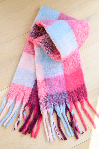 Ready For Anything Scarf In Hot Pink Mix