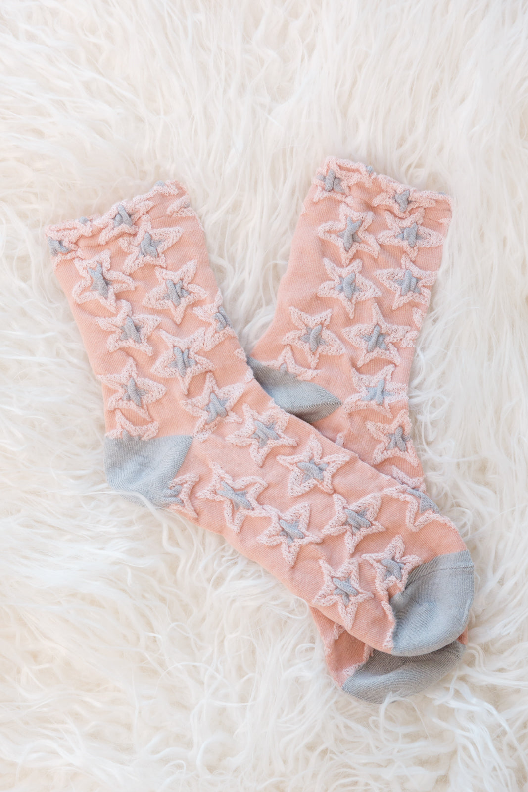 Star Design Socks In Pink