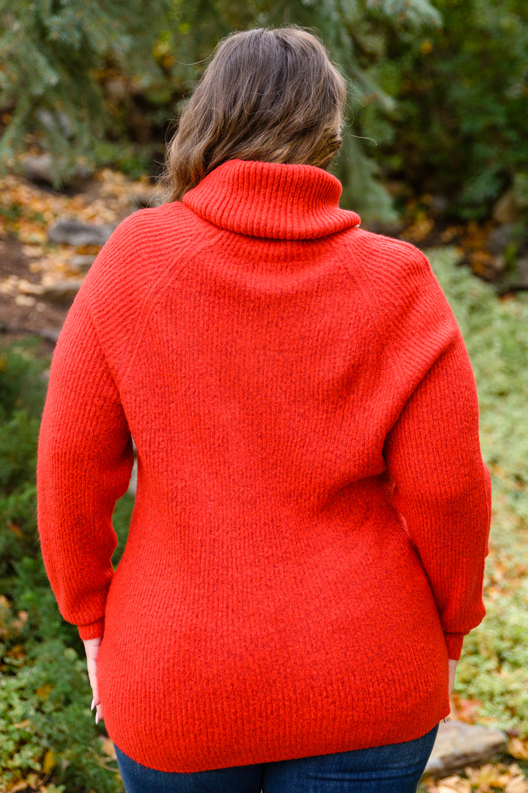 Steady Pace Roll Neck Sweater In Red loop