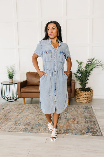 Wait For It Denim Shirtdress