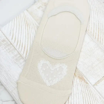 PREORDER: Lightweight Heart No Show Socks in Assorted Colors