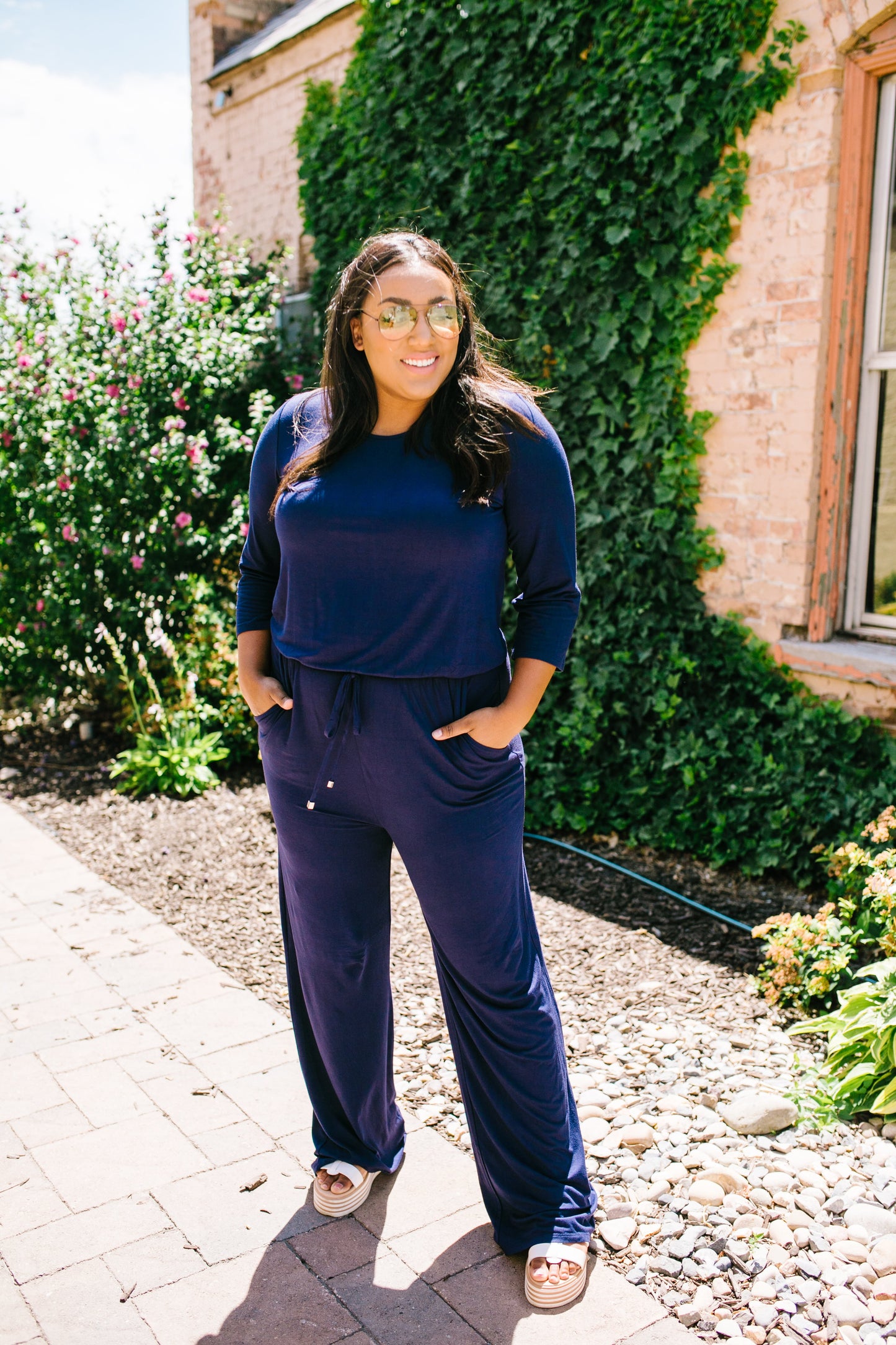 Jump For Joy Navy Jumpsuit